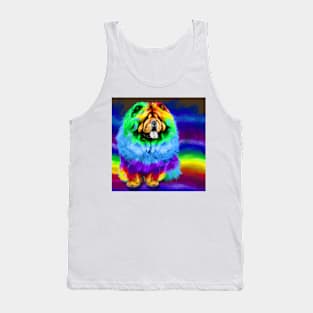 Chow Chow Dog Rainbow Painting Tank Top